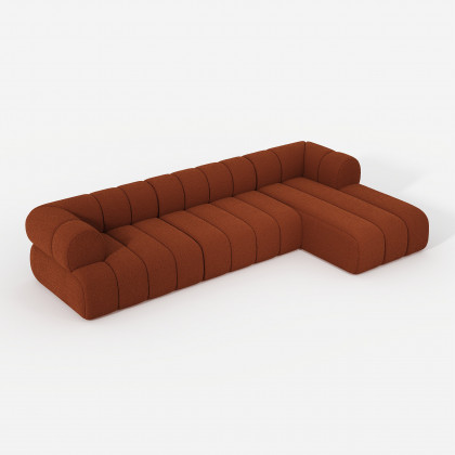 HMR 118" 3-Piece Sectional Sofa with Chaise - Rust