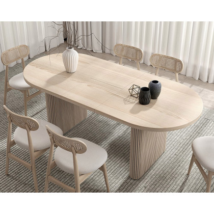 HMR - Japandi Oval Extendable Dining Table
