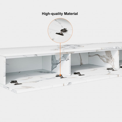 HMR - Floating TV Stand Marble Veneer Wall-Mount Media Console with Storage for TVs up to 85"