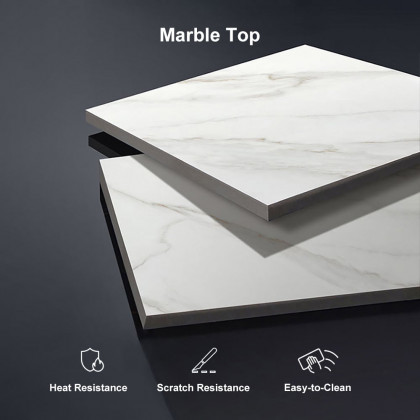 HMR - Floating TV Stand Marble Veneer Wall-Mount Media Console with Storage for TVs up to 85"