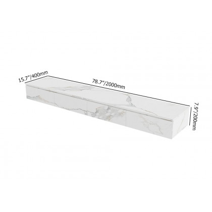 HMR - Floating TV Stand Marble Veneer Wall-Mount Media Console with Storage for TVs up to 85"