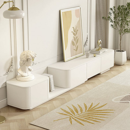 HMR - Extendable TV Stand & Abstract Coffee Table Set