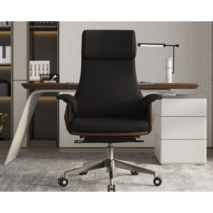 HMR Modern L-Desk Adjustable Electric Standing Desk & Office Chair Set - Black, Right Hand