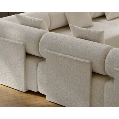 HMR 110" 5-Piece Modular L-Shaped Sectional Sofa - White, Boucle