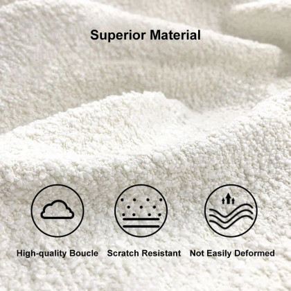 HMR 110" 5-Piece Modular L-Shaped Sectional Sofa - White, Boucle