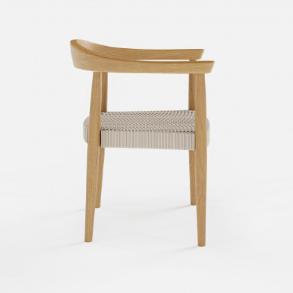 HMR Modern Wood Upholstery Dining Chair - Walnut, Basketweave, 2-Pieces