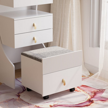 HMR - Modern Makeup Vanity Set with Mirror Mini Dressing Table with Stool