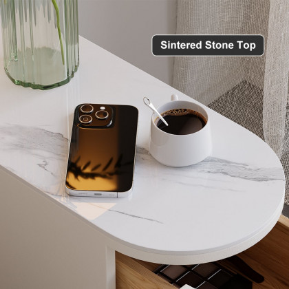 HMR - Narrow Sintered Stone Top 3-Drawer Nightstand