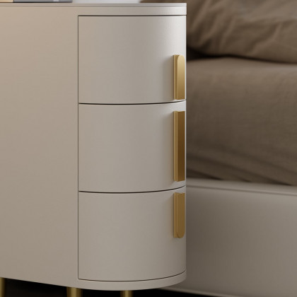 HMR - Narrow Sintered Stone Top 3-Drawer Nightstand