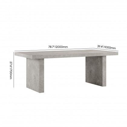 HMR Upoak Series Farmhouse Rectangle Wood Dining Table - Gray, 78.7"L x 39.4"W x 29.5"H