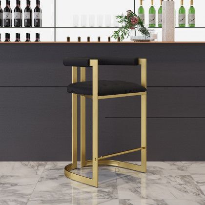 HMR - Modern Leath-Aire Counter Stools with Upholstery