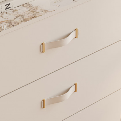 HMR - 59"W Modern White 6 Drawer Dresser Chest Bedroom Storage Cabinet