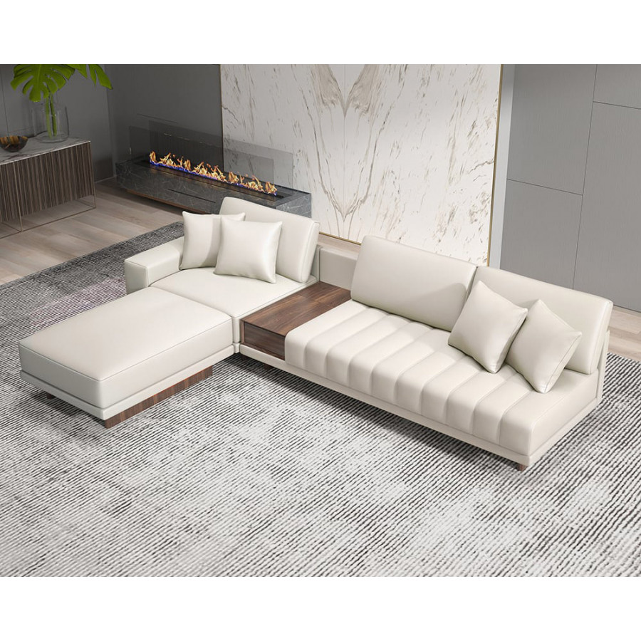 HMR - 126" L-Shaped Modular Sectional with Chaise & Ottoman