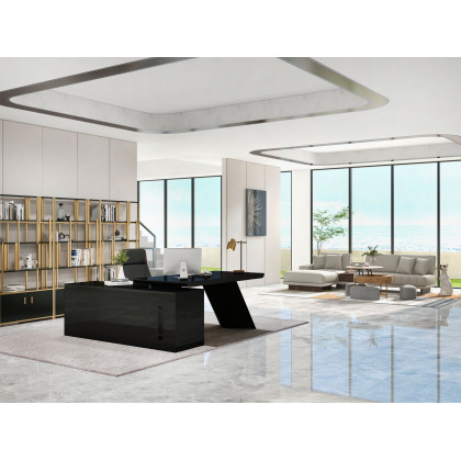 HMR 126" L-Shaped Modular Sectional with Chaise & Ottoman - Ivory, Leather