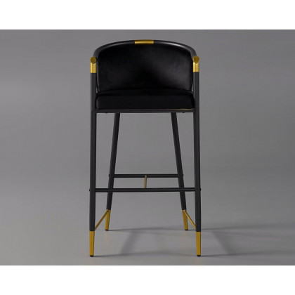 HMR Craines Series Modern Velvet Upholstered Bar Stools - Black