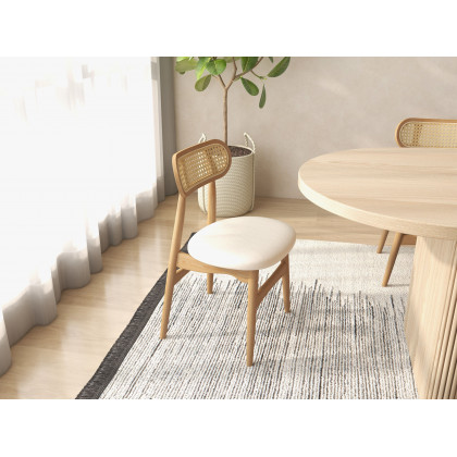 HMR Japandi Oval Extendable Dining Table - Whitewash, 63"-79" (seats 4-6)