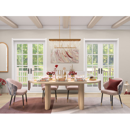 HMR Japandi Oval Extendable Dining Table - Whitewash, 63"-79" (seats 4-6)