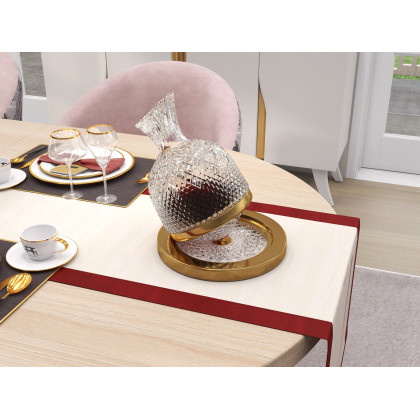 HMR Japandi Oval Extendable Dining Table - Whitewash, 63"-79" (seats 4-6)
