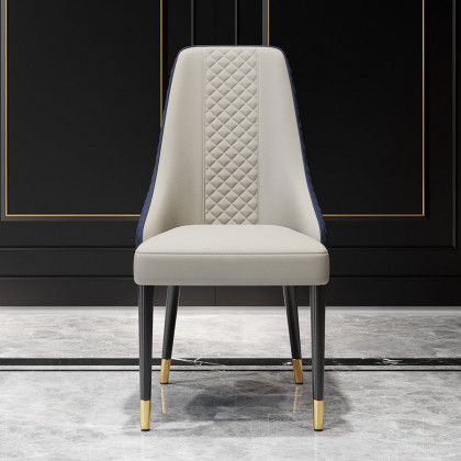 HMR - Diamic Series Set of 4 Modern Dining Chairs with Faux Leather Upholstery Gray