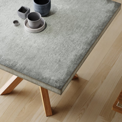 HMR - 39.4" Japandi Modern Square Oak Wood Dining Table Seats 2-4 People