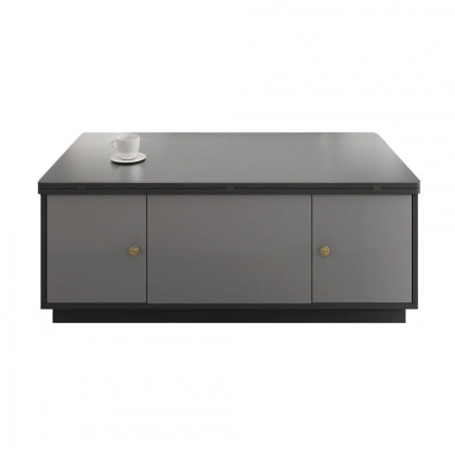 HMR - Set of 2 Gray Extendable 3 Drawers TV Stand & Lift-Top Coffee Table Set Up to 120"