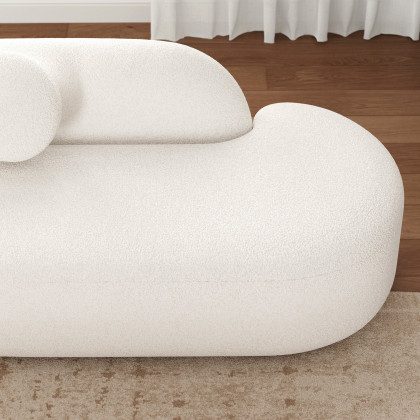 HMR - 129" 3-Piece Modular Boucle Curved Sectional with Pillows