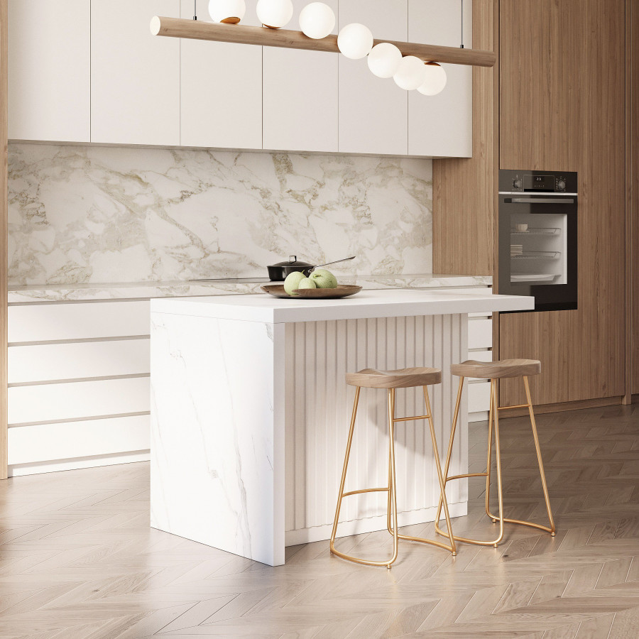 HMR Kitchen Island with Storage - White, 50”/1270mm, Engineered Wood