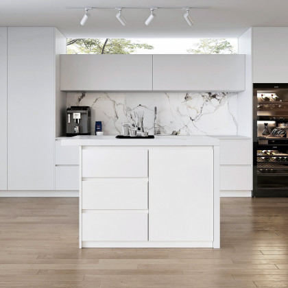 HMR Kitchen Island with Storage - White, 50”/1270mm, Engineered Wood