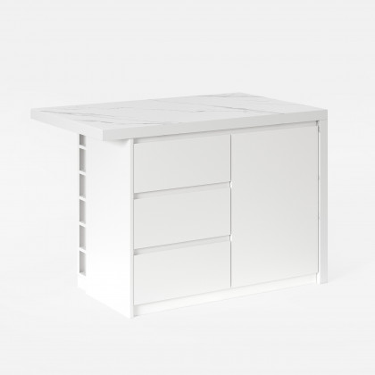 HMR Kitchen Island with Storage - White, 50”/1270mm, Engineered Wood