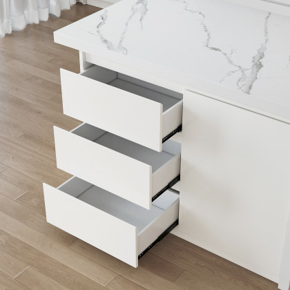 HMR Kitchen Island with Storage - White, 50”/1270mm, Engineered Wood
