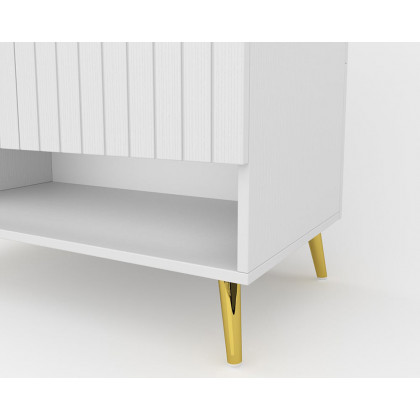 HMR Yellar Nordic Entryway Shoe Cabinet with Doors & Open Shelves - White, 31.5" (5 Shelves)