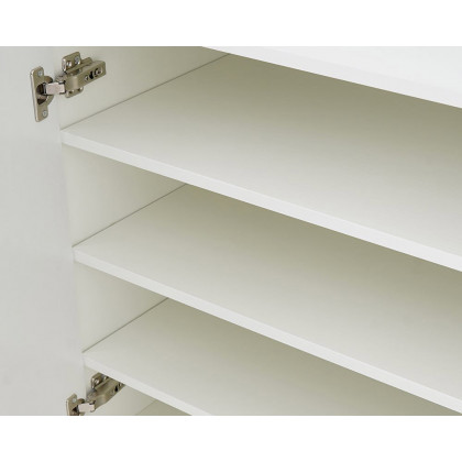 HMR Yellar Nordic Entryway Shoe Cabinet with Doors & Open Shelves - White, 31.5" (5 Shelves)