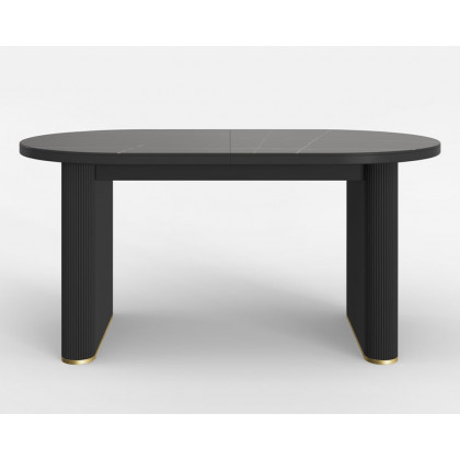 HMR - 79''-95'' Oval Extendable Sintered Stone Top Dining Table Seats 8-10