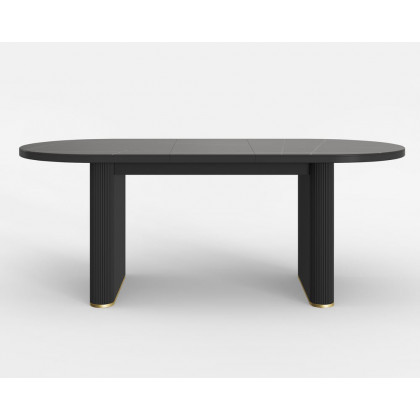 HMR - 79''-95'' Oval Extendable Sintered Stone Top Dining Table Seats 8-10