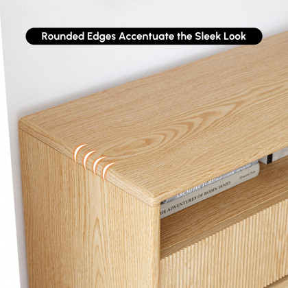 HMR - 47" Modern 6-Drawer Wood Dresser with Shelves