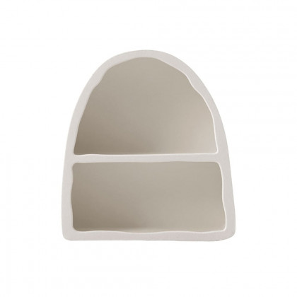 HMR - Codiys Art Deco White Arched Wall Mounted Shelf Wood Floating Shelf with Open Storage