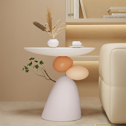 HMR - Abstract Plant Art Decor Resin Side Table