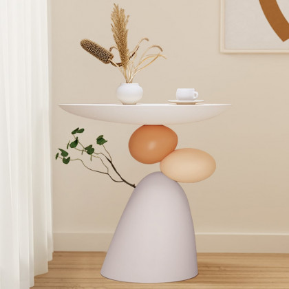 HMR - Abstract Plant Art Decor Resin Side Table