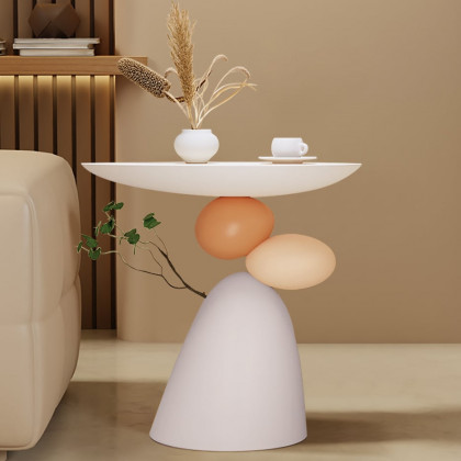 HMR - Abstract Plant Art Decor Resin Side Table