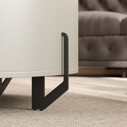 HMR - 35" White Faux Marble Leather Lift-Top Coffee Table
