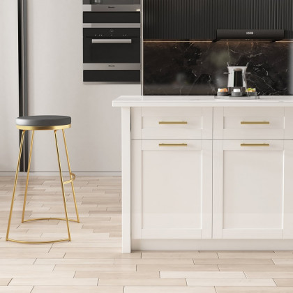 HMR 72" Modern Style Laminate Kitchen Islands with Multi-Storage - White, Sintered Stone