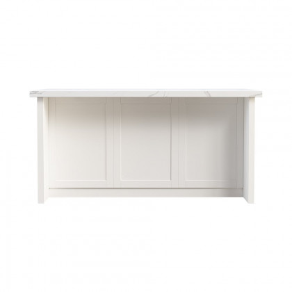 HMR 72" Modern Style Laminate Kitchen Islands with Multi-Storage - White, Sintered Stone