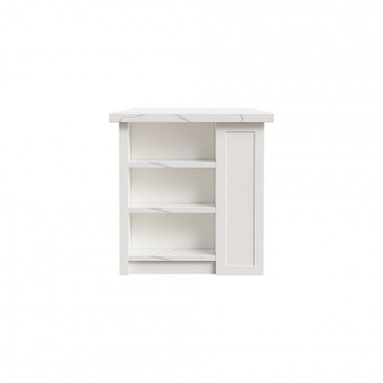 HMR 72" Modern Style Laminate Kitchen Islands with Multi-Storage - White, Sintered Stone
