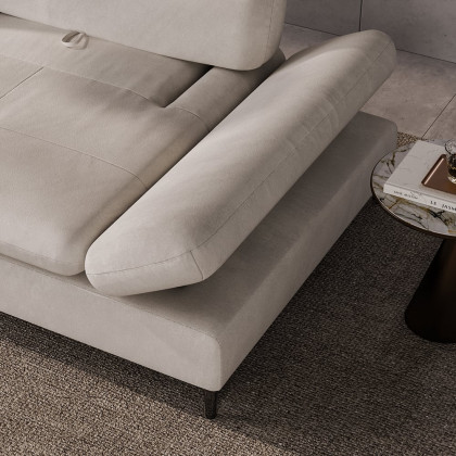 HMR - 112.2" Modern Velvet Extra Deep Seat 4 Seater Sofa with Adjustable Armrest & Backrest