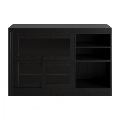 HMR Farmhouse Extendable Wood Sideboards and Cabinets with Ample Storage - Black