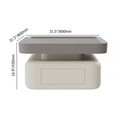 HMR - Solid Coffee Table with 2 Drawers Storage Square Living Room