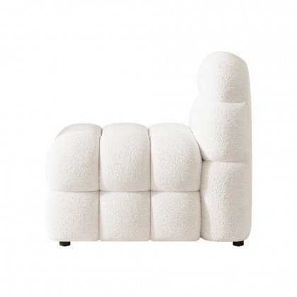 HMR - Modern Off-White Cream Boucle Accent Chair Cloud Lounge Chair Soft Cushion