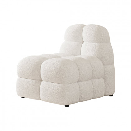 HMR - Modern Off-White Cream Boucle Accent Chair Cloud Lounge Chair Soft Cushion