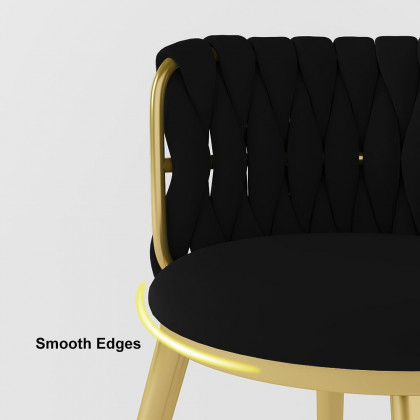 HMR Sweave Nordic Barrel Dining Chair with Velvet Upholstery - Black