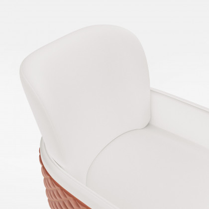 HMR - Modern Swivel Dining Chairs with PU Leather Upholstery White